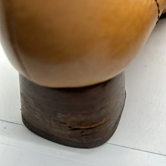 Prada Authenticated Vintage Tan Block Heel Loafer Shoes **Sz 39/US Size 9**🌸🌸 - Picture 10 of 13